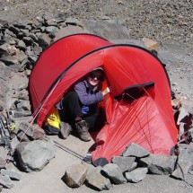 Our new tent in the base camp El Salto